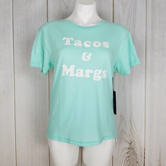 Wildfox Mint Green Tacos & Margs Tee - Picture 1 of 8